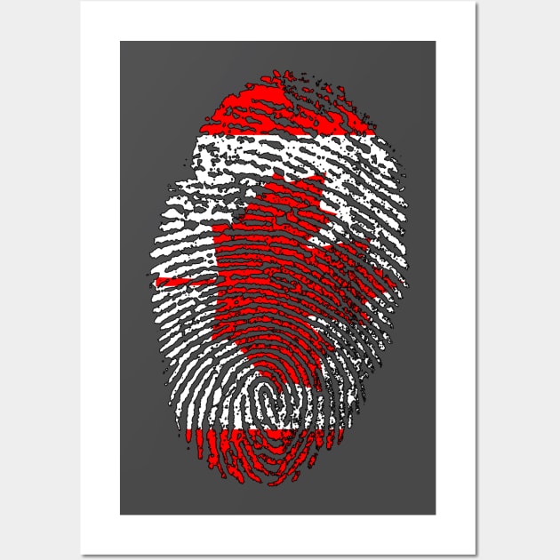 Canada Flag - Canadian Flag - CA Flag Fingerprint Wall Art by Printaha